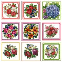 ♝ Rose lily flower pattern count cross stitch 11CT 14CT cross stitch set DIY embroidery needlework set fine gifts home decoration