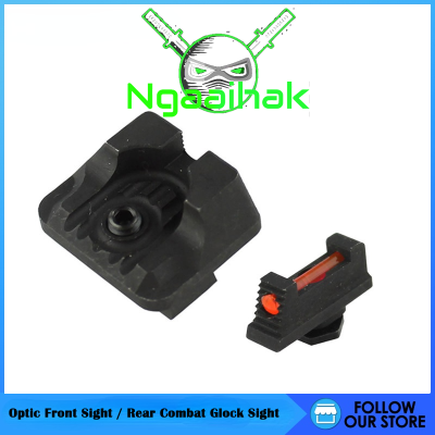 Ngaaihak High Quality Tactical Fiber Optic Front Sight  Rear Combat Glock Sight For Glock
