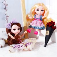 (Popular toys) 16เซนติเมตรตุ๊กตา BJD 13ที่สามารถเคลื่อนย้ายข้อต่อตุ๊กตาสีฟ้าสีเทาลูกตาสาวแต่งหน้าชุดลำลองเสื้อผ้าแต่งตัวของเล่นสำหรับสาวของขวัญ