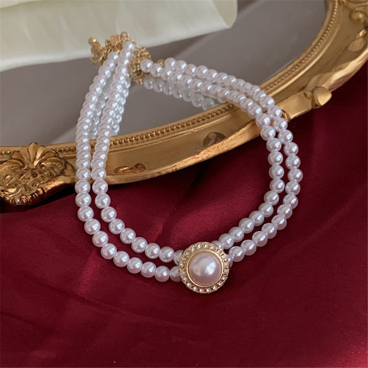 double-layer-pearl-collar-new-trend-necklace-double-layer-necklace-choker-necklace-fashion-necklace