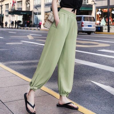 ‘；’ MEXZT Streetwear Woman Bloomers Pants Summer Loose High Waist Elastic Harem Pants Korean Ankle-Length Pants Casual Y2k Pants New