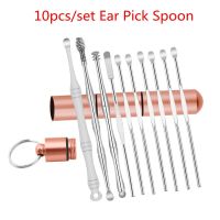 5/10pcs Ear Wax Remover Ear Cleaning Kit Stainless Steel Spiral Earpick Wax Remover Curette Ear Pick Spoon Ear Heathy Care