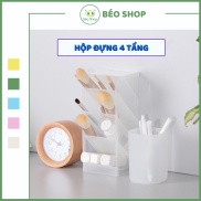 Hộp đựng bút , kệ đựng mỹ phẩm 4 tầng Béo shop để đồ dùng học tập