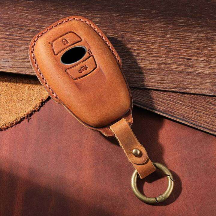 crazy-horse-leather-car-key-case-cover-keyring-for-subaru-legacy-xv-forester-outback-brz-sit-shell