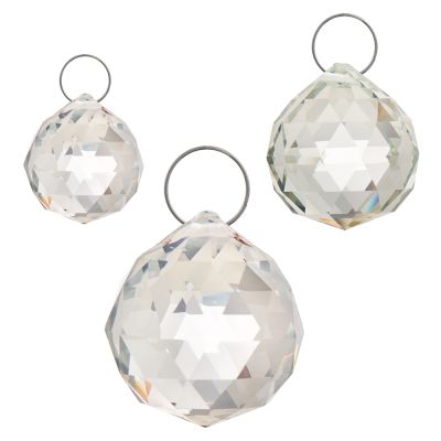 2/3/4cm Glittery Faceted White Crystal Clear Pendant Crystal Ball Ornament Lighting Art Chandelier Parts Home Decor Accessory