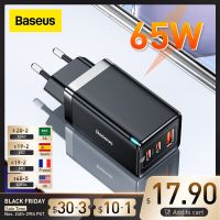 Baseus เครื่องชาร์จ GaN 65W,เครื่องชาร์จ USB ชาร์จเร็ว4.0 3.0 Type C PD พร้อม QC 4.0 3.0ที่ชาร์จเร็วสำหรับแล็ปท็อป iPhone 14 13