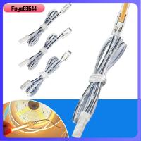 FUYE83644 5มม. 8มม. 10มม. หัวเข็มขัดสาย LED โปร่งใสโปร่งใส ทองแดง PP คลิปยึดแถบไฟ ของใหม่ 2PIN ขั้วต่อ cob แถบไฟ LED