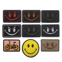 Hot Sale Outdoor Spot Smiley Face 3D Embroidered Patches Bicycle Smiley Backpack Stickers 3D PVC Armbands anime patch