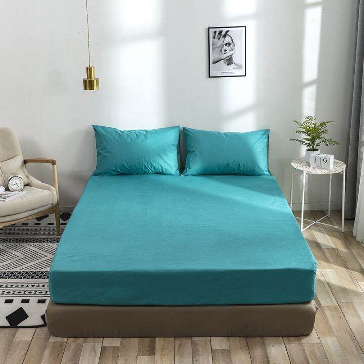 solid-waterproof-mattress-protector-cover-machine-washable-elastic-fitted-sheet-queen-king-size-bed-cover-anti-urine-leakage