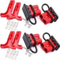 4Set 600V 50A Battery Power Quick Connector Terminal Replacement Spare Parts Connect Plug Disconnect Winch Trailer Connect Red