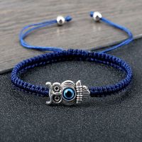 Vintage Owl Evil Eye Braided Bracelet Turkish Lucky String Couple Bracelets Women Men Classic Chain Friendship Jewelry Gift New Charms and Charm Brace