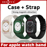 Sport สายนาฬิกา เคส for apple watch ultra 49mm 8 7 6 SE 5 4 3 Mod kit Armor ซิลิโคน cover magnetic สายนาฬิกาข้อมือสำหรับ for apple watch 41mm 45mm 38mm 40mm 44mm 42mm เคส + สาย เคสกันรอยหน้าปัดนาฬิกา