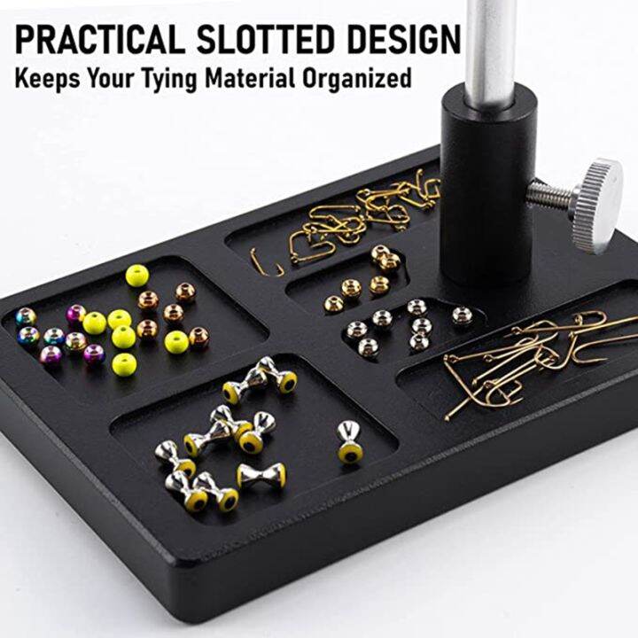 fly-tying-pedestal-base-for-clamp-fly-tying-vise-fly-tying-tools-material-organizer-holder-fits-most-travel-portable