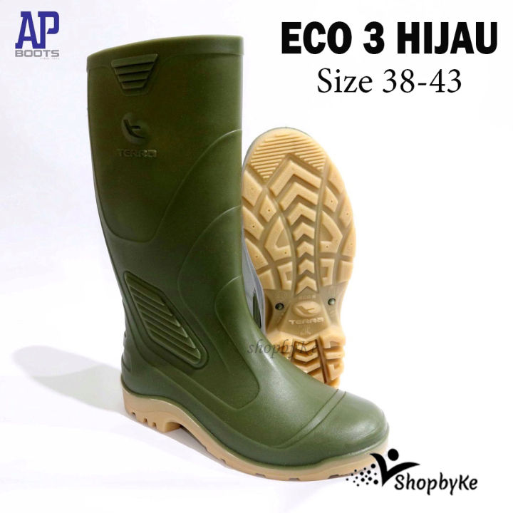 Sepatu Boots Karet Ap Boots Terra Eco Hijau Size Sepatu Ap