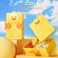 ﹉✸♦ Cute Cartoon Bento Box for Kids 2 Compartment Lunch Box Leak Proof Cute Bento Snack Box for Adults Kids BPA-Free