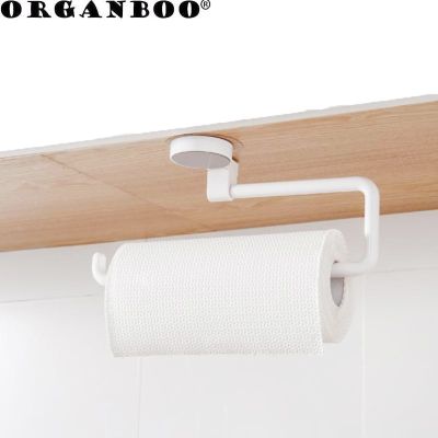 Kitchen Tissue Holder Cabinet Door Organizer Hook Toilet Bathroom Roll Paper Holder Towel Rack Roll Paper Hanger Rack Bathroom Counter Storage