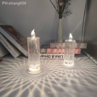 Creative LED Electric Candle Light Battery Powered Flameless Acrylic Candle Night Lamp Home Dining Table Decoration