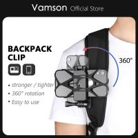 Vamson for iPhone 13 Xiaomi 360 Degree Rotary Backpack Clip Mount for Samsung Huawei for GoPro 11 10 9 8 7 Yi 4K DJI Insta360