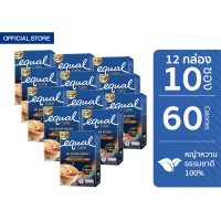 [12 กล่อง] Equal Instant Coffee Mix Powder Cappuccino 10 Sticks อิควล กาแฟปรุงสำเร็จชนิดผง คาปูชิโน กล่องละ 10 ซอง 12 กล่อง รวม 120 ซอง, ไม่เติมน้ำตาลทราย, No Sugar Added