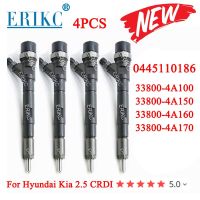 4ชิ้น0445110186 0445 110 186 338004A100หัวฉีดดีเซล Assy หัวฉีด0 445 110 186สำหรับ Hyundai Starex Libero Starex 2.5Crdi KIA