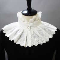 《The Empty island House》 Stings Shawl Ruffled Stand Fake Collar Victorian SteampunkScarf Half Shirt Decorative