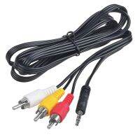 【DT】3.5mm Plug to 3 RCA Camcorder Audio Video A/V Cable 4Feet for Sony JVC Panasonic Canon Samsung Camcorders  hot