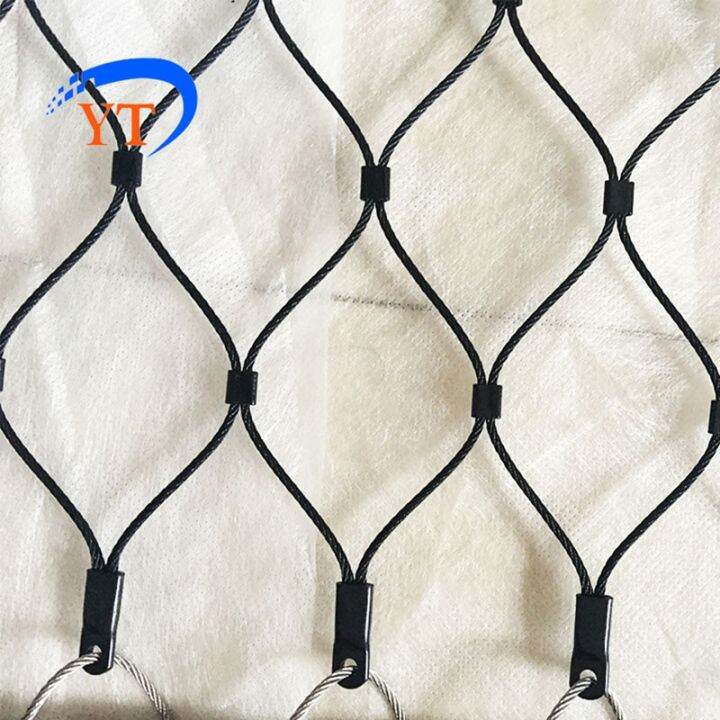 Black Stainless Steel Cable Netting For Stairway 2.0 Mm Rope Wire