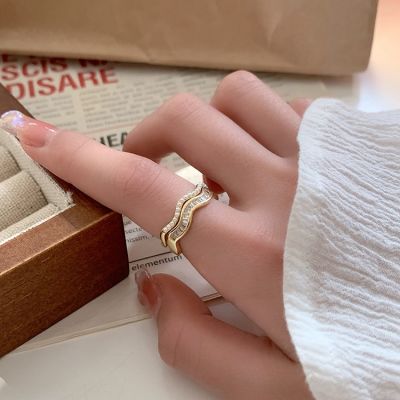 [COD] design sense high-end light luxury ring womens fashion personality exquisite double-layer index finger open 2022 new