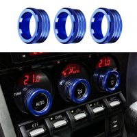 3Pcs Car Center Console Air AC Knob Volume Rings Trim Cover Button for Subaru BRZ Toyota 86 GT86 2013-2020 Accessories Kits Blue