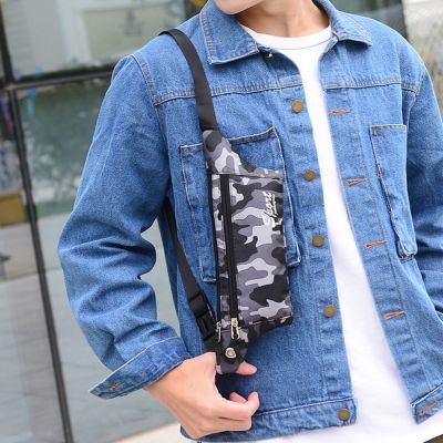 Man Waist Pack Bag Camouflage Print Boy Outdoor Running Travel Fanny Pack Belt Bag Light Nylon Phone Pouch Chest  Anti-theft 【MAY】