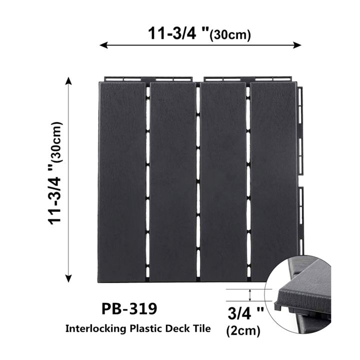 1pcs-30x30x2ซม-diy-เป็นมิตรกับสิ่งแวดล้อม-interlocking-decking-กระเบื้องปูพื้นพลาสติกระเบียงสวนระเบียง-decking-กระเบื้องกลางแจ้ง-anti-corrosion