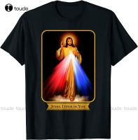 Divine Mercy Jesus I Trust In You Catholic T-Shirt Graphic T Shirts Funny Art Streetwear Cartoon Tee Digital Printing Tee Shirts