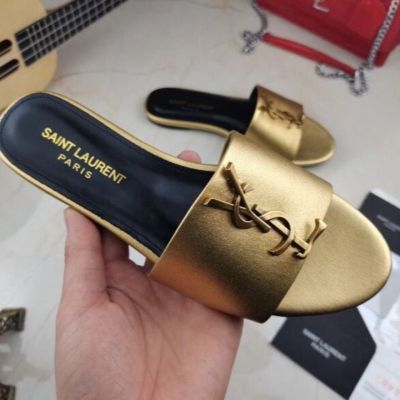 【high quality】original Flat-soled slippers womens new fashion open-toe metal buckle slippers cross-border foreign trade large size sandals and summer new style womens shoes slippers slides outside wear sandals