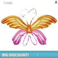 ?【Lowest price】TANG ผีเสื้ออลูมิเนียมบอลลูนขนาดใหญ่เลเซอร์สีสาววันเกิดตกแต่งปาร์ตี้