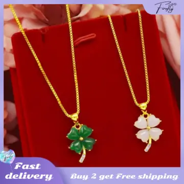 Jade' 4 leaf Clover Necklace