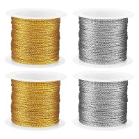 1.0mm Metallic Cords Tinsel Ribbon Metallic Tinsel Cord Rope for Craft Tag Jewelry Making Christmas Party Decoration 20m/Roll