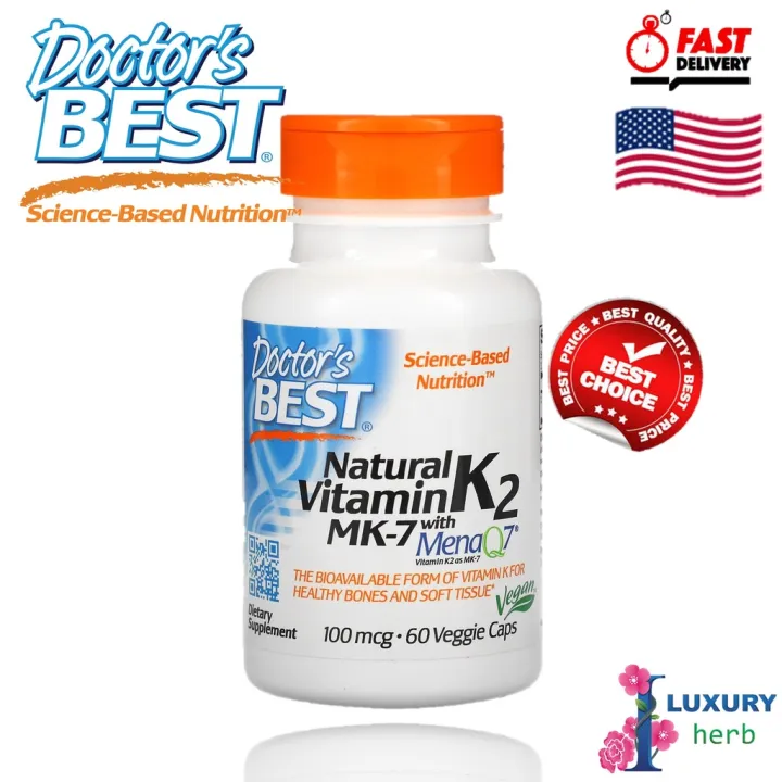 Free Doctor S Best Natural Vitamin K2 Mk 7 With Menaq7 100 Mcg 60 Veggie Caps Th