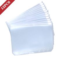 【hot】 12Pcs Convenient Pvc A5 A6 A7 Binder Pockets Folders for 6-Ring Notebook Files Reports