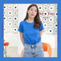 Pela.bkk Airy top เสื้อยืดคอกลม สีน้ำเงิน (navy)