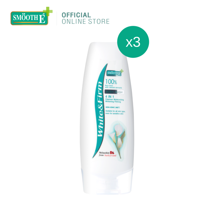 แพ็ค-3-smooth-e-white-amp-firm-body-wash-240-ml-ครีมอาบน้ำสูตรไม่มีฟอง-nis-ช่วยฟื้นฟู-และยกกระชับผิว-สลายเซลลูไลท์-เพิ่มความชุ่มชื้น-ช่วยให้ผิวขาว