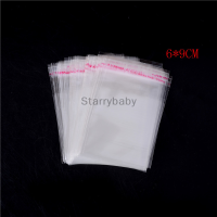 Starrybaby 100ชิ้น/ถุง OPP ซีลใสเครื่องประดับพลาสติกแบบมีกาวในตัวถุงบรรจุที่บ้าน