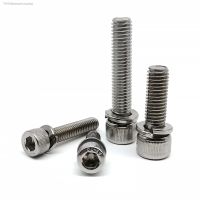 ✇ M2 M2.5 M3 M4 M5 M6 M8 M10 304 Stainless Steel Hexagon Hex Socket Cap Head SEM Screw Bolt With Spring Washer Gasket Combination