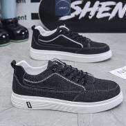 Giày Thể Thao Nam Cao Cấp Lakinta Giày Sneaker Nam Cổ Thấp Vải Bò G400
