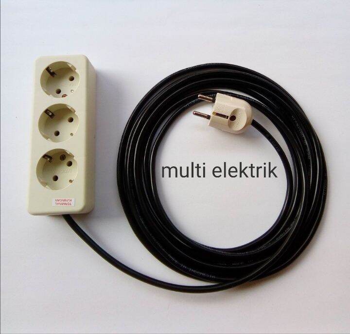 stop kontak uticon 3 lubang kabel supreme 5 meter - stopkontak colokan ...