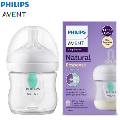 Philips Avent Natural Baby Bottle With Natural Response Nipple, 4 Oz.  (4-Count)