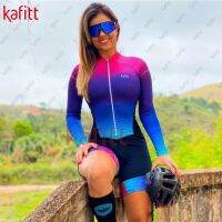 Kafitt Womens Shorts Set Womens Triathlon Cycling Jersey Jumpsuit Outdoor Bicycle Cycling Racing Suit Long Sleeve Shirt