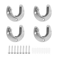 4 Packs Heavy Duty Stainless Steel Closet Rod End Supports Closet Pole Sockets Flange Rod Holder with Screws, 1-1/3 Inches Diameter(U-Shaped)