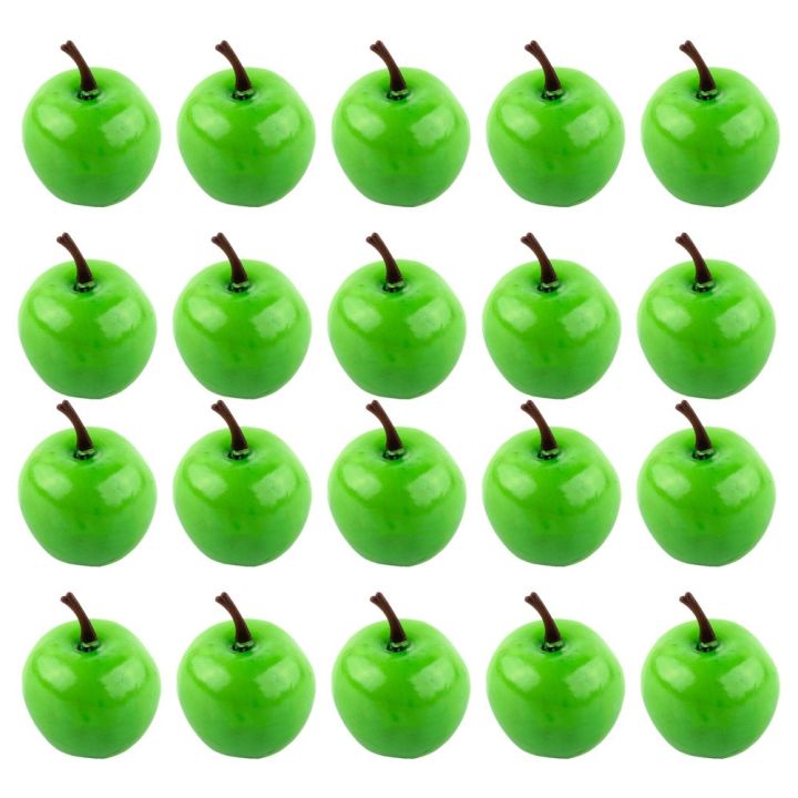 ของเล่นผลไม้จำลองสีเขียวผลไม้จำลองขนาด3-5ซม-x-3ซม-สีแดง20ชิ้น