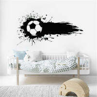 Soccer Ball Breaking Through Wall Decals Kids Boys Rooms Decor Stickers Soccer Gym Sports Poster Vinyl Wallpaper DW13558