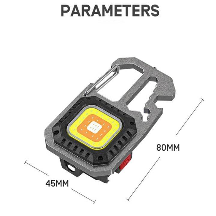 haotao-hardware-ไฟฉายแอลอีดีอเนกประสงค์กระเป๋าทำงานพวงกุญแจชาร์จไฟได้แบบพกพาหน้าต่างความปลอดภัยที่ทุบไขควงประแจ